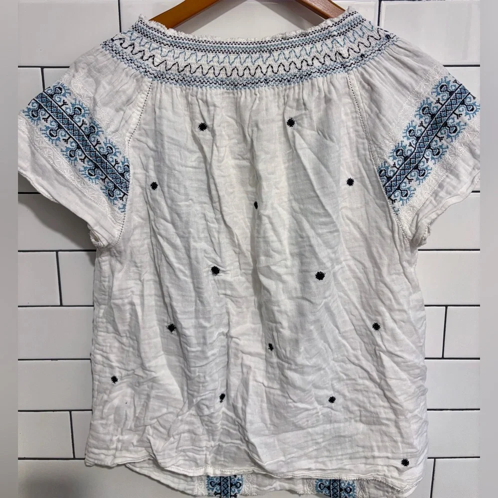 FAHERTY LIANA boho embroidered TOP M - Picture 9 of 10